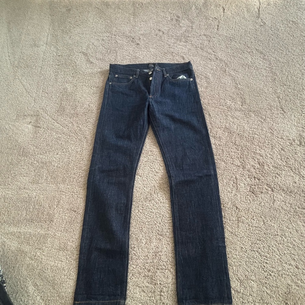 A.P.C. Blue Straight Jeans Classic Style